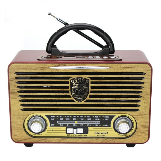 Радио MEIER M-115BT, Bluetooth, USB, SD, FM , Ретро дизайн Радио MEIER M-115BT, Bluetooth, USB, SD, FM , Ретро дизайн