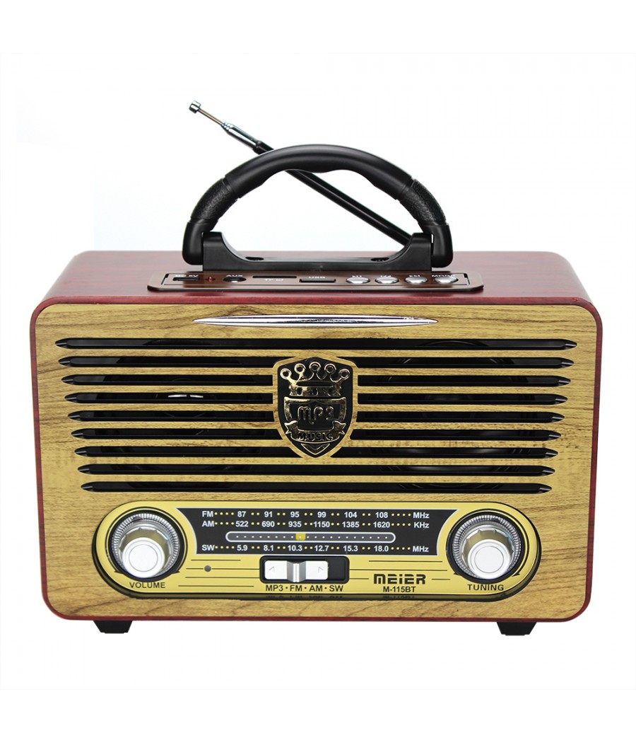 Радио MEIER M-115BT, Bluetooth, USB, SD, FM , Ретро дизайн