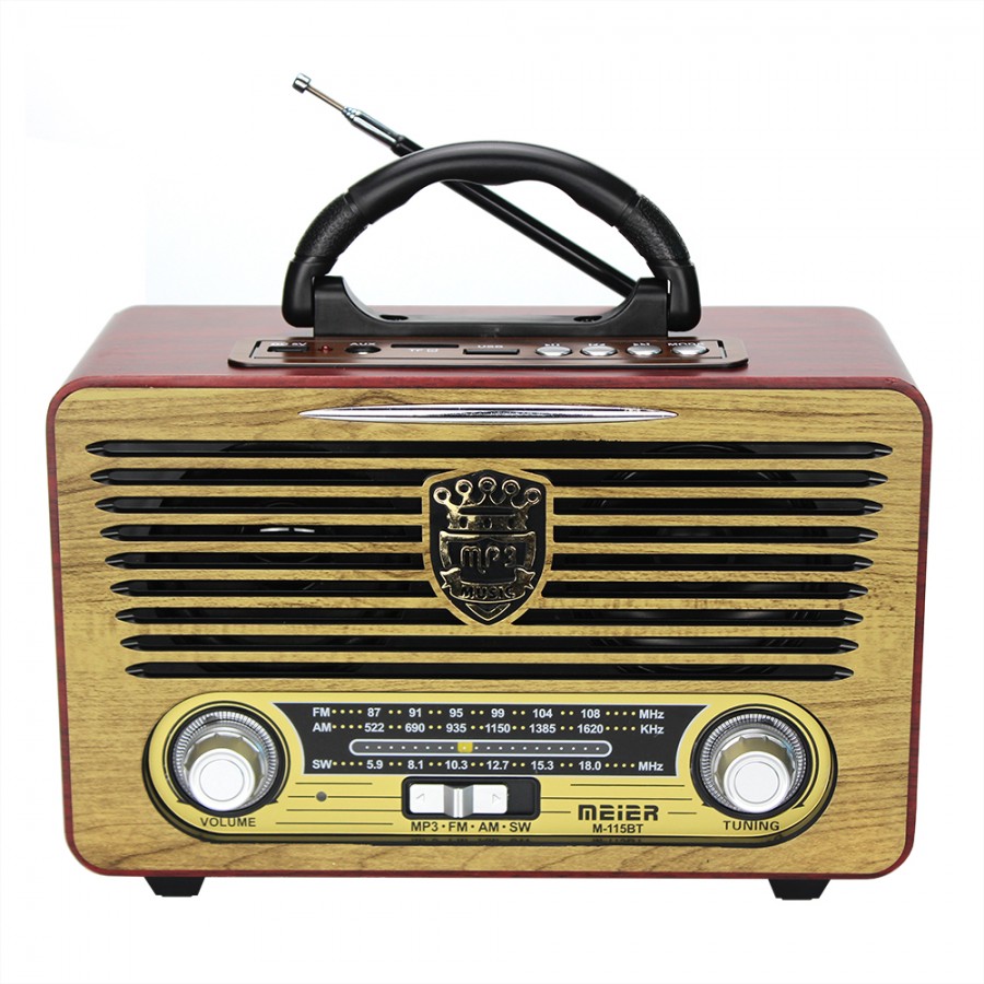 Радио MEIER M-115BT, Bluetooth, USB, SD, FM , Ретро дизайн