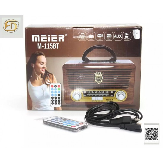 Радио MEIER M-115BT, Bluetooth, USB, SD, FM , Ретро дизайн Радио MEIER M-115BT, Bluetooth, USB, SD, FM , Ретро дизайн