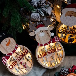 Комплект Коледни Дървени Фигурки, Дядо Коледа, Снежко, Елен