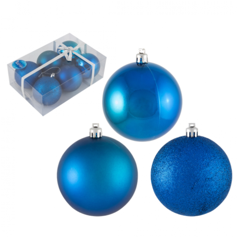 Коледни топки за украса сини 5 модела 