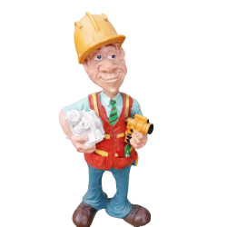 Красива керамична статуетка - професия Строител