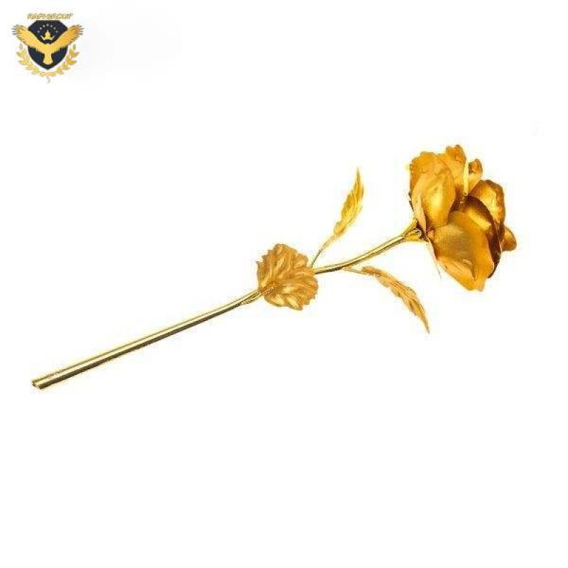 Изкуствена Златна роза с надпис Love