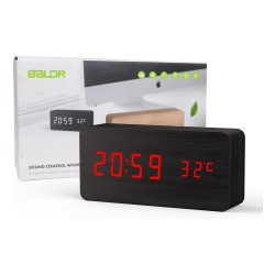 Дървен LED часовник, Черен Дървен LED часовник, Черен