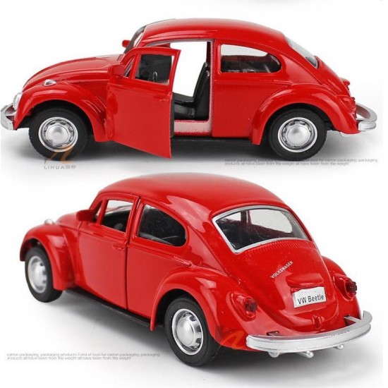 Метална кола Volkswagen Beetle, Отварящи се врати, 1:32