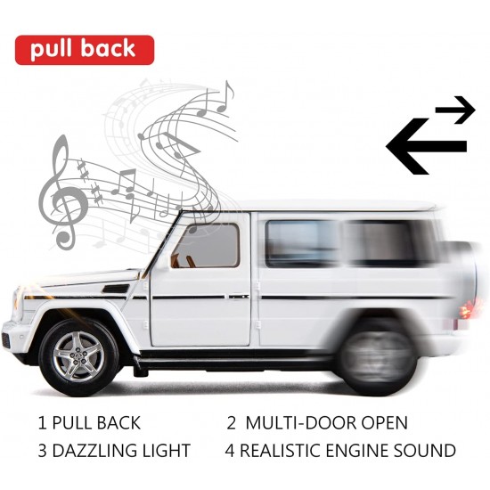 Метална кола Мерцедес,G-CLASS, Отварящи се врати,1:24, Бяла