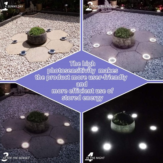 Градински соларни лампи, Комплект 4 броя, Disk Lights Градински соларни лампи, Комплект 4 броя, Disk Lights