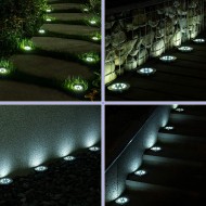 Градински соларни лампи, Комплект 4 броя, Disk Lights