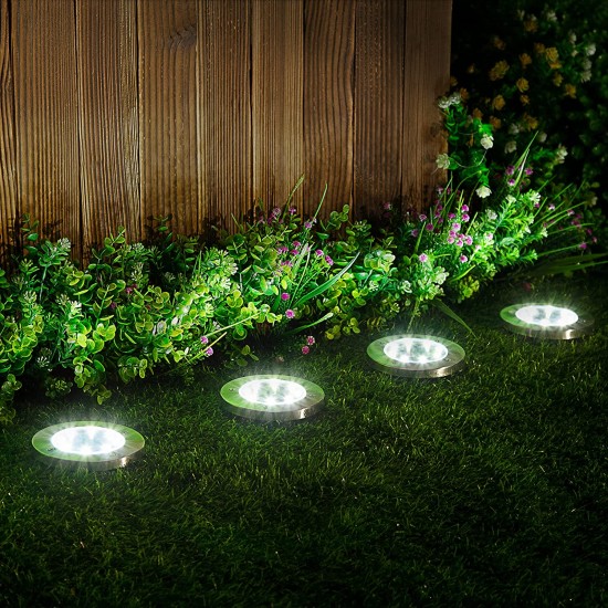 Градински соларни лампи, Комплект 4 броя, Disk Lights Градински соларни лампи, Комплект 4 броя, Disk Lights