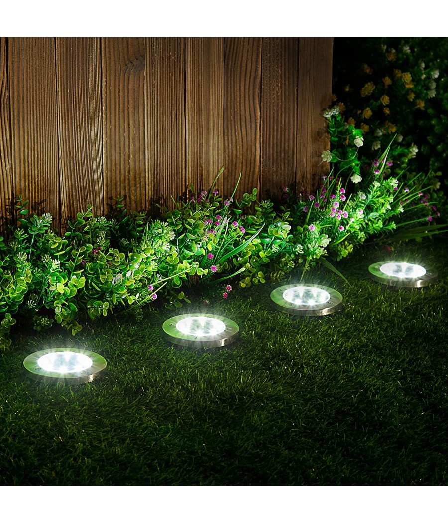 Градински соларни лампи, Комплект 4 броя, Disk Lights