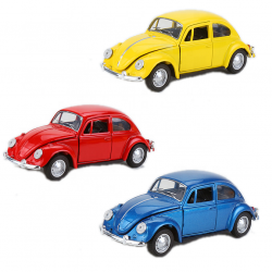 Метална кола Volkswagen Beetle, Отварящи се врати, 1:32