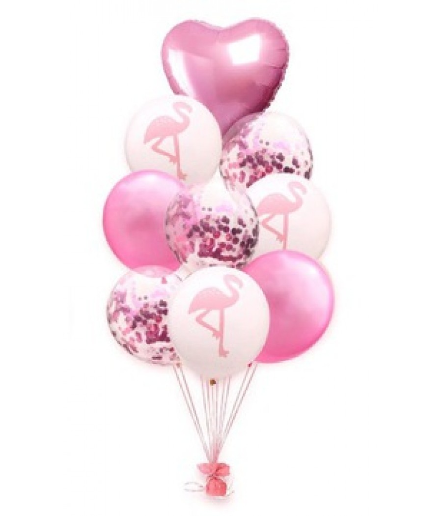 Комплект розови балони със Сърце