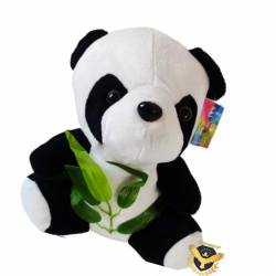 Плюшена играчка Панда с бамбукови листа
