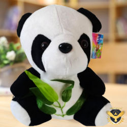 Плюшена играчка Панда с бамбукови листа
