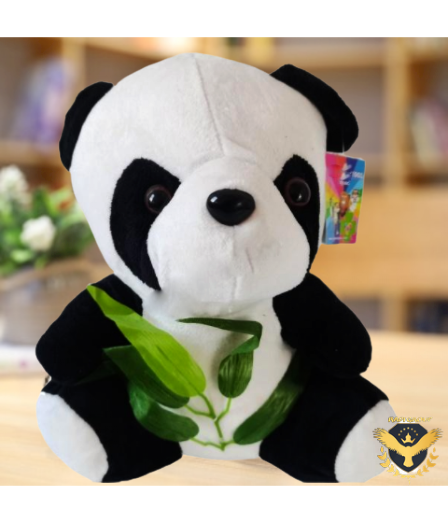 Плюшена играчка Панда с бамбукови листа