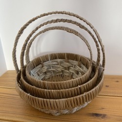 Плетени кошници - Бежави