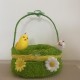 Зелена Великденска кошница с трева