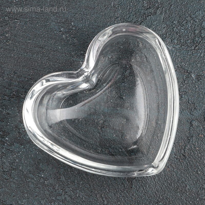 Коплект стъклени купички Сърце