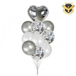Сет сребристи балони със Сърце Сет сребристи балони със Сърце