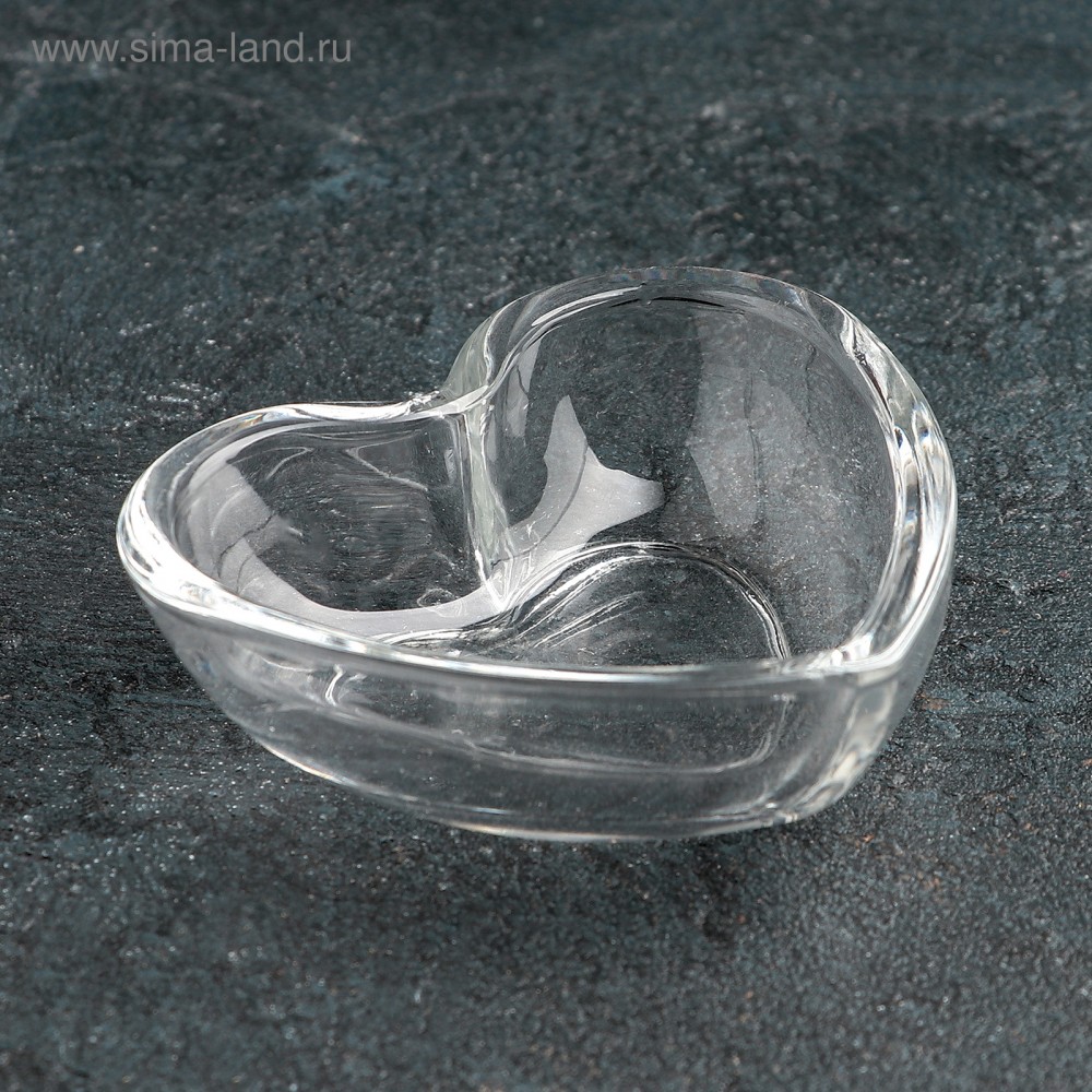Коплект стъклени купички Сърце