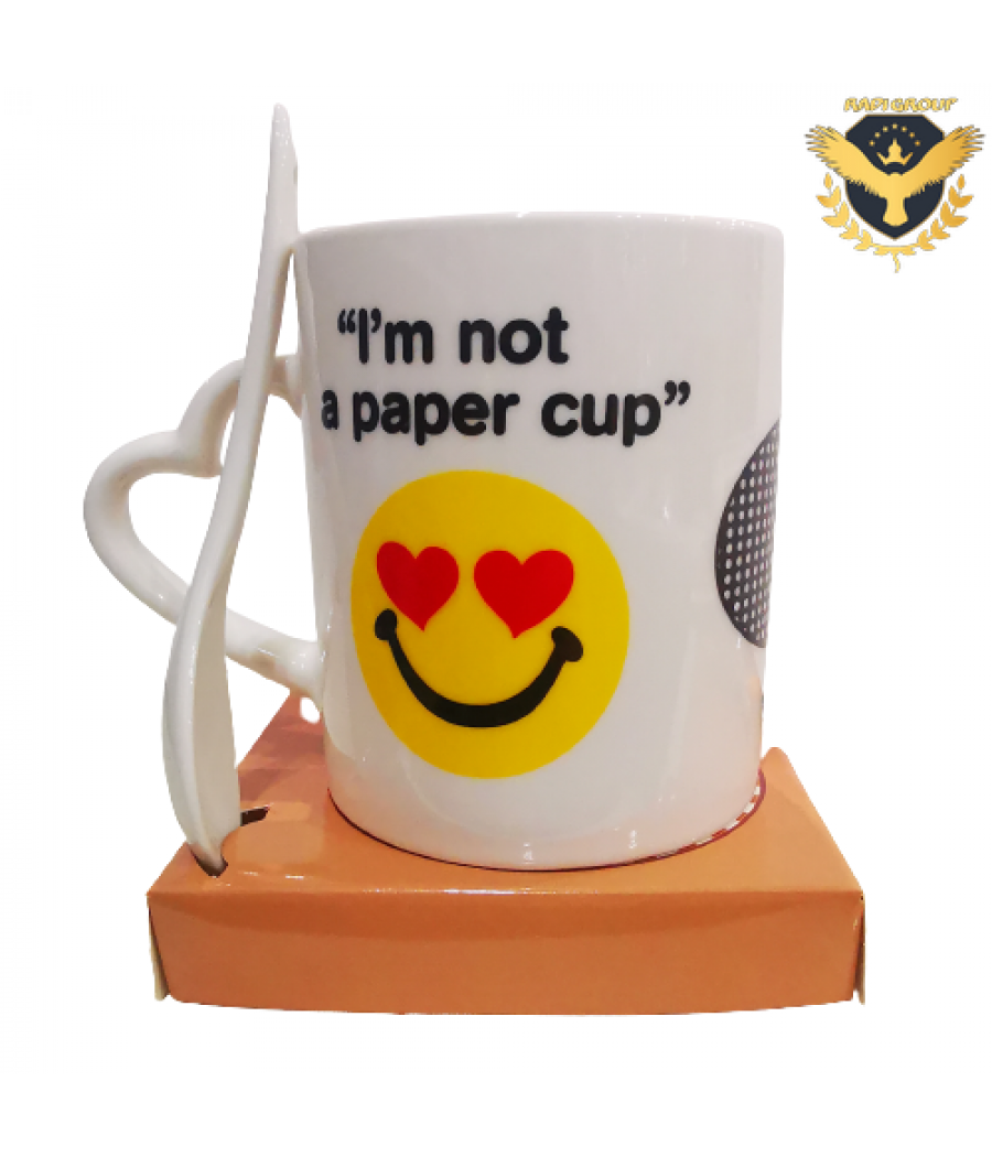 Порцеланова чаша влюбено Емоджи  "I am not a paper cup"