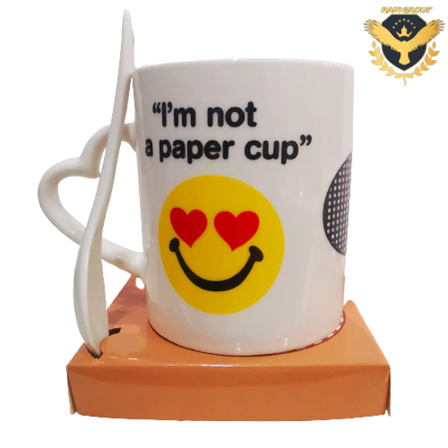 Порцеланова чаша влюбено Емоджи  "I am not a paper cup"