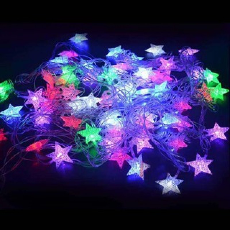 Коледни лампички многоцветни "звезди"