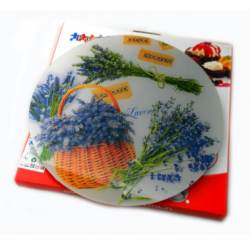 Стъклено въртящо плато за сервиране - Лавандула