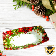 Коледно,Стъклено, правоъгълно плато