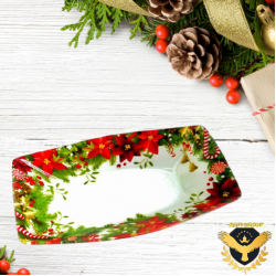 Коледно,Стъклено, правоъгълно плато