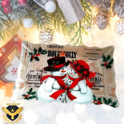 Къдраво стъклено плато с влюбени Снежковци