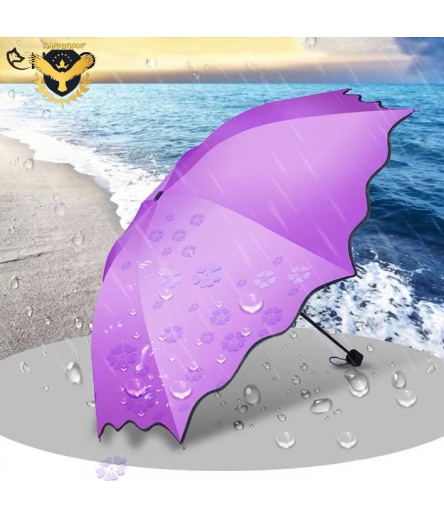 Вълшебен чадър изобразяващ цветя при намокряне