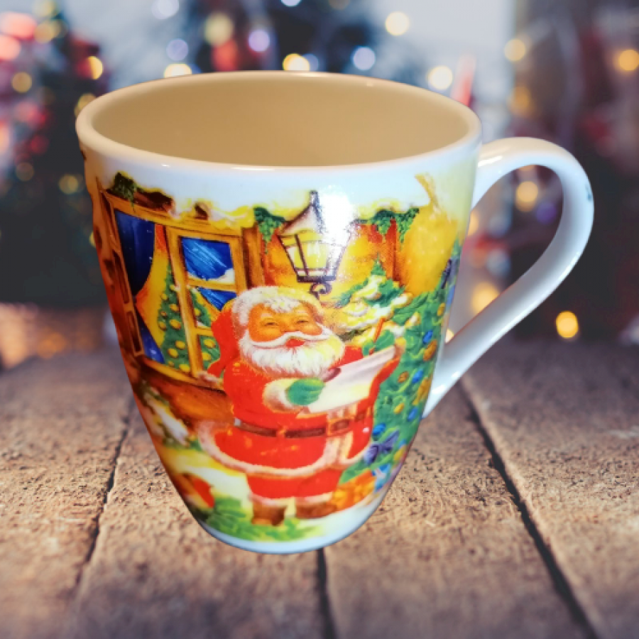 Порцеланова Коледна чаша с Дядо Коледа и Ангелче