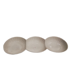 Бяло, порцеланово плато с 3 гнезда