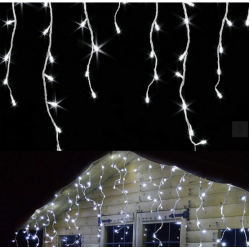 LED Гирлянд / Ресни - Студено бял цвят