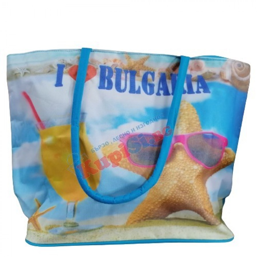 Чанта за плаж морска звезда и коктейл