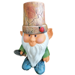 Сувнир джудже със саксия на главата