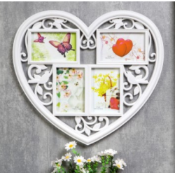 Фото рамка сърце за 4 снимки