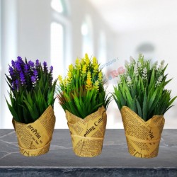 Кашпа с изкуствен букен Лавандула