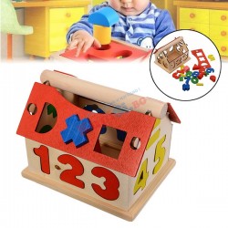 Дървена къща логика с цифри 