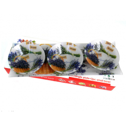 Стъклено плато "Лавандула" с 3 купички