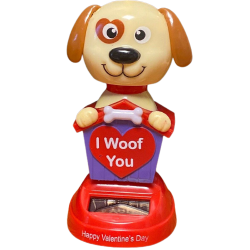 Соларна клатеща се фигурка - Куче със сърце