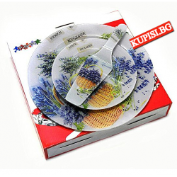 Тортен сервиз с лопатка - Лавандула