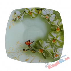 Стъклена купа - Зелена орхидея