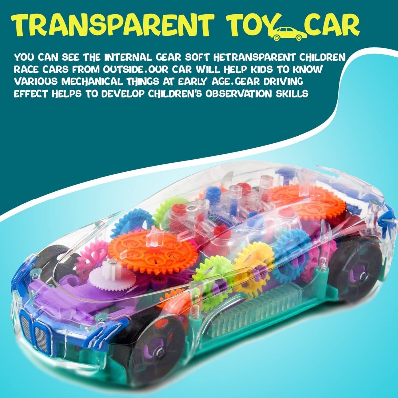 Прозрачна кола със звуци и светлини Gear car