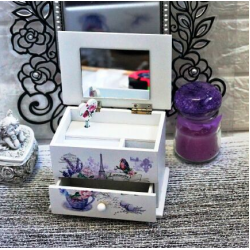 Музикална кутия за бижута с лавандула