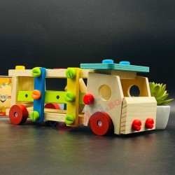 Дървен конструктор автовоз