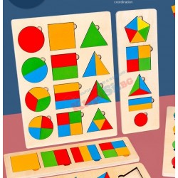 Дървена играчка с геометрични фигури