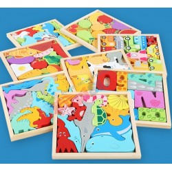 Детски дървен пъзел в кутия